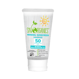 Sky Organics SPF50 Organic Sunscreen by Sky Organics Unscented Non-Nano Zinc Oxide Formula-Water Resistant Natural Mineral Sunscreen-Safe for the whole family-Certified Organic Baby Sunscreen Cream -Huge Tube