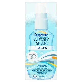 Coppertone Clearly Sheer Faces Sunscreen Lotion Broad Spectrum, SPF 50