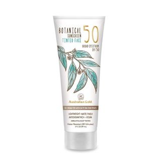 AUSGJ Australian Gold Botanical Sunscreen Tinted Face BB Cream SPF 50, 3 Ounce | Medium-Tan | Broad Spectrum | Water Resistant | Vegan | Antioxidant Rich
