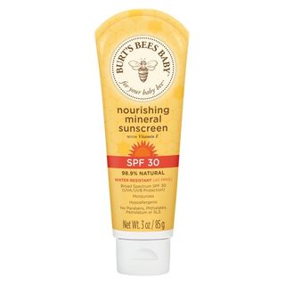 Burt's Bees Baby Nourishing Mineral Sunscreen SPF 30, Water Resistant Baby Sunblock - 3 Ounce Tube