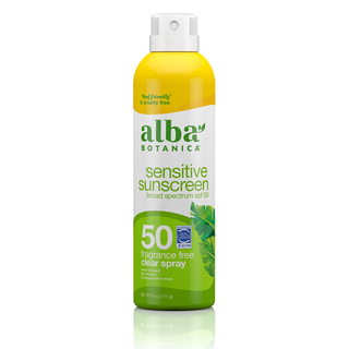Alba Botanica Sensitive Sunscreen Clear Spray, Fragrance-Free, SPF 50
