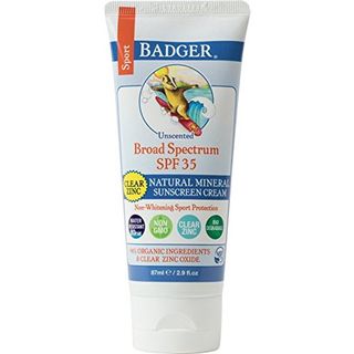Badger SPF 35 Clear Zinc Sport Sunscreen Cream, Unscented each