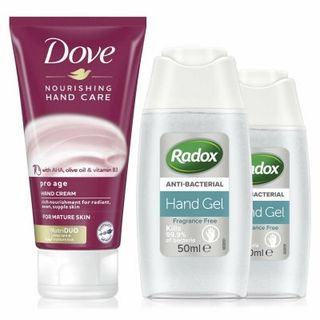 Radox Anti-Bacterial Hand Gel with Dove Nourishing Pro Age Hand Cream