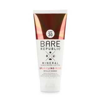 Bare Republic Mineral Shimmer Sunscreen Lotion - Sparkling Rose, SPF 30, Reef Friendly, 40 Minute Water Resistance