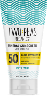 Two Peas Organics SPF 50 UNSCENTED MINERAL LOTION