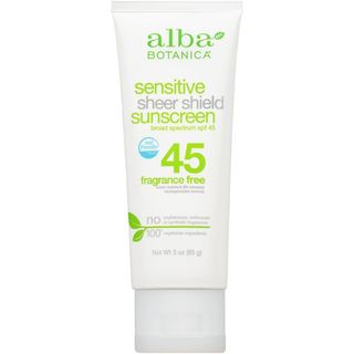 Alba Botanica Sensitive Sheer Shield Broad Spectrum Sunscreen Lotion SPF 45