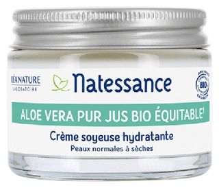 Natessance Aloe Vera Pure Juice Organic Fair Trade Moisturizing Silky Cream
