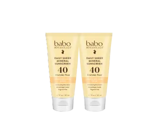 Babo Botanicals Daily Sheer Mineral Sunscreen Lotion SPF40 Duo