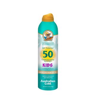 Australian Gold Kids SPF 50 Spray Sunscreen, Calming Formula