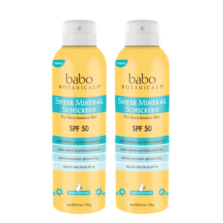 Babo Botanicals Sheer Mineral Sunscreen Spray SPF50 DUO
