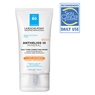 La Roche-Posay Anthelios 50 Tinted Mineral Daily Tone Correcting Primer, Face Sunscreen SPF 50 with Antioxidants