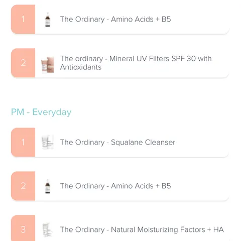 Sensitive skin routine with The Ordinary products