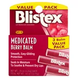 Blistex - Medicated Berry Lip Balm with , 3 Sticks per Pack SPF 15