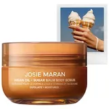 Josie Maran - Vanilla Vibezzz - Argan Oil + Sugar Balm Refillable Exfoliating Body Scrub Jar