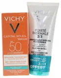 Vichy - Capital Soleil Emulsion Dry Touch + Pureté Thermale 3-in-1 One Step Cleanser Free SPF 50