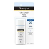 Ultra Sheer Liquid Daily Face Sunscreen, SPF 70