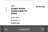 NIOD - Copper Amino Isolate Lipid 1 %