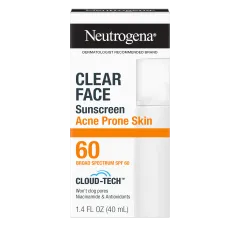 Clear Face Sunscreen Acne-Prone Skin Broad Spectrum SPF 60 with BEMT