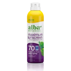 Alba Botanica - Maximum Sunscreen Clear Spray, Fragrance Free, SPF 70