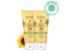 Babo Botanicals Sheer Zinc Mineral Sunscreen Lotion SPF30 Duo