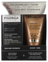 SKIN-UNIFY Intensive Illuminating Even Skin Tone Serum + UV-BRONZ Anti-Aging Fluid Face SPF50+