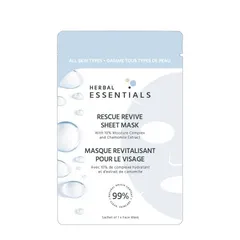 Herbal Essentials - Rescue Revive Sheet Mask With 10% Moisture Complex and Chamomile Extract - Single Sachet