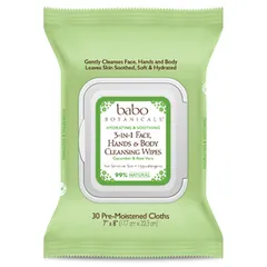 Babo Botanicals - 3-in-1 Hydrating Face, Hand, Body Wipes - Cucumber & Aloe Vera