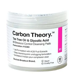 Carbon Theory - Tea Tree Oil & Glycolic Acid Breakout Control Cleansing 60 Pads