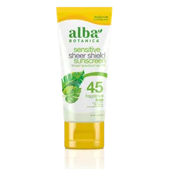 Alba Botanica - Sensitive Sheer Shield Sunscreen Lotion, Fragrance Free, SPF 45