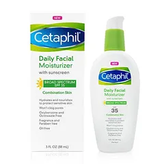 Daily Oil-Free Facial Moisturizer With Sunscreen Spf 35 For Sensitive, Combination Skin, 3 Ounces