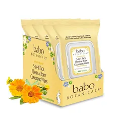 Babo Botanicals - 3-in-1 Sensitive Baby Face, Hands & Body Wipes - Oatmilk & Calendula