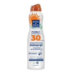 Organics Purely Mineral Spray, SPF 30, ., Broad Spectrum Sunscreen, Air Powered Spray, 100% Mineral Active Ingredients, Safe Suncare
