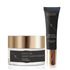 Eclat Skin London - ANTI-WRINKLE Night MOISTURISER 24K GOLD+ UNDER EYE CREAM 24K GOLD