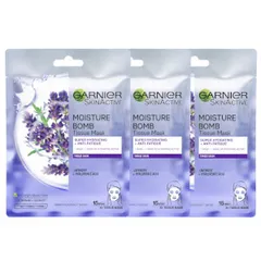 Garnier - Moisture Bomb Lavender Hydrating Face Sheet Mask X 3