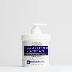 ADVANCED CLINICALS 10% Glycolic Acid + Lactic Acid Body Cream
