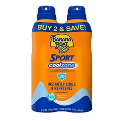 Banana Boat - Sport CoolZone Clear Sunscreen Spray SPF 30, Twin Pack
