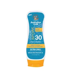 Australian Gold - Extreme Sport Sunscreen Lotion SPF 30, 8 Ounce | Broad Spectrum | Sweat & Water Resistant | Non-Greasy | Oxybenzone Free | Cruelty Free