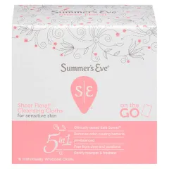 Summer's Eve - Sheer Floral Cleansing Cloths for Sensitive Skin Sheer Floral
