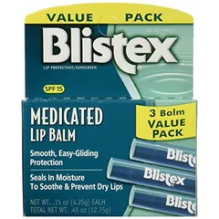 Blistex - Medicated Lip Balm SPF 15, 3 Count
