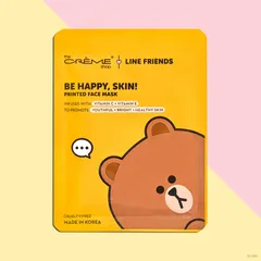 The Crème Shop x LINE FRIENDS - Be Happy, Skin! BROWN Printed Essence Sheet Mask | Vitamin C + Vitamin E