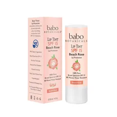 Babo Botanicals - Lip Tint Conditioner SPF 15 - Beach Rose