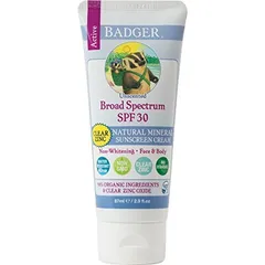Badger - Active Clear Zinc Sunscreen Cream Unscented 30 SPF . each