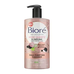 Biore - Rose Quartz and Charcoal Daily Purifying Cleanser For Oily Skin