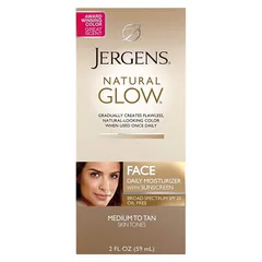Jergens - Natural Glow Oil-Free Daily Moisturizer for Face with Broad Spectrum SPF 20, Medium to Tan