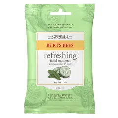 Burt's Bees - Facial Cleansing Towelettes for Normal to Dry Skin Cucumber & Sage