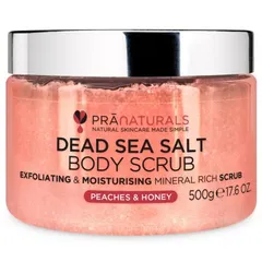 PraNaturals - Dead Sea Salt Body Scrub - Peach and Honey