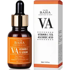 Cos De BAHA - Vitamin C Facial Serum with L-Ascorbic Acid 15% with Vitamin B5 - for Fades Age Spots, Smoothing Fine Lines + Dark Spots, Pore Refining, Resurfacing