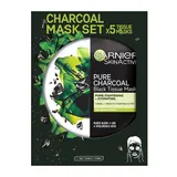 Charcoal and Algae Pore-Tightening and Hydrating Face Sheet Mask Pack x5