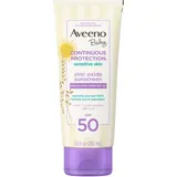 Aveeno - Baby Continuous Protection Zinc Oxide Mineral Sunscreen Lotion for Sensitive Skin ,Water-Resistant SPF 50