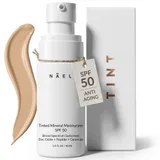 NĀELI Naturals - Tinted Mineral Face Moisturizer - Zinc Oxide, Peptide & Ceramide Complex SPF 50